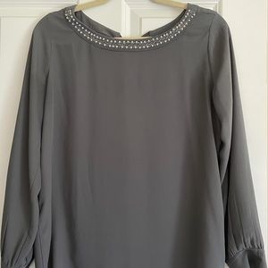 LOFT outlet Grey Blouse